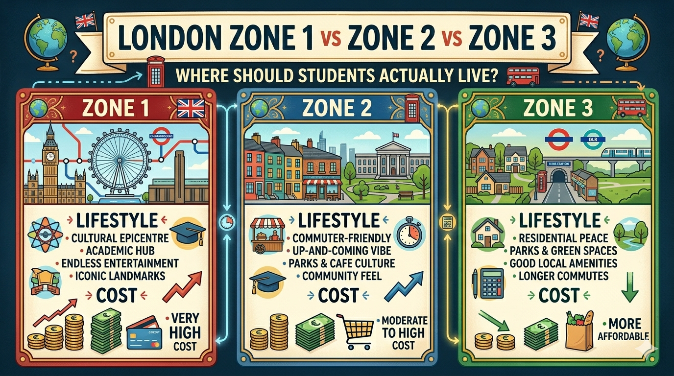 London Zone 1 vs Zone 2 vs Zone 3